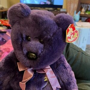 Ty Plush Bear in Deep Purple